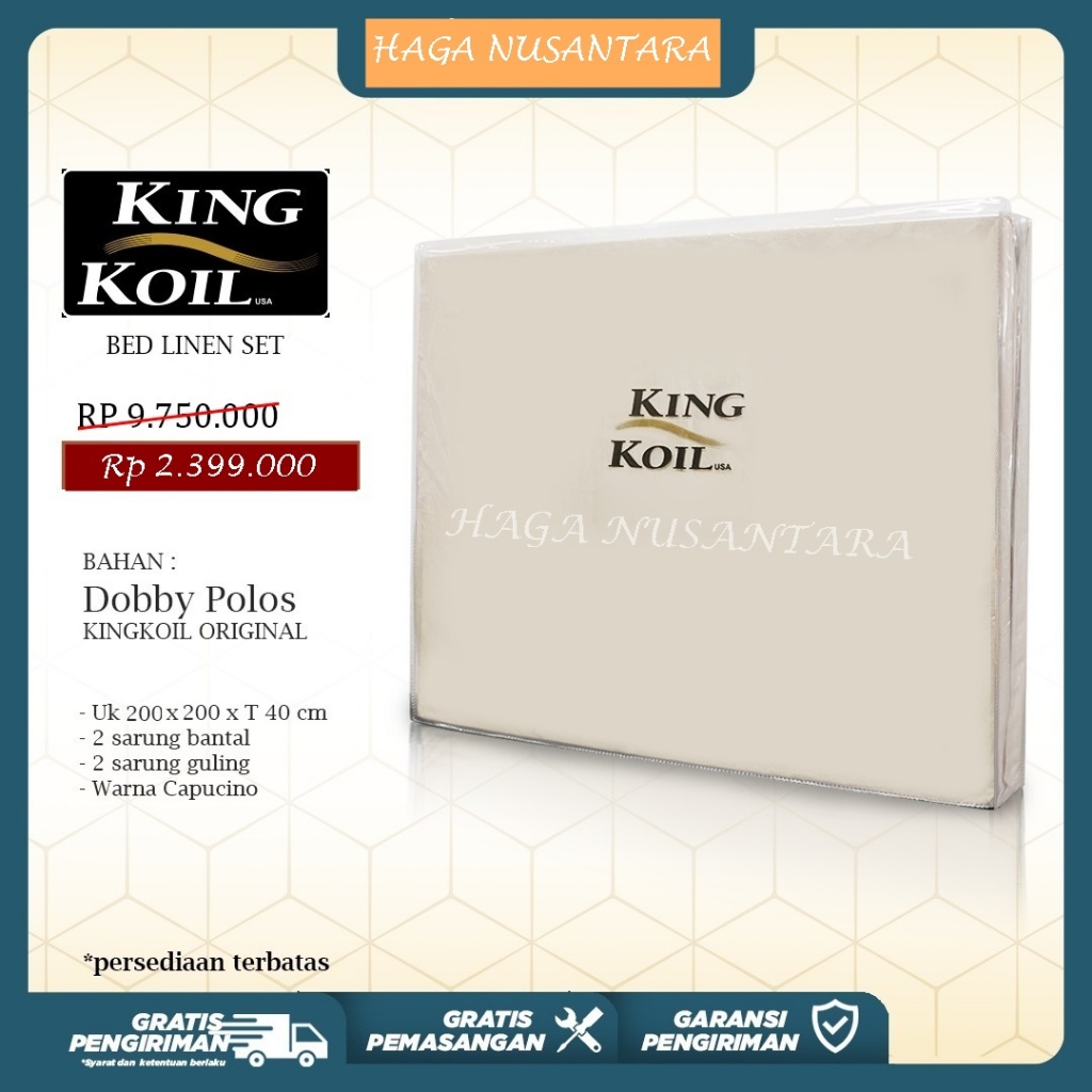 King Koil Kingkoil Bed Linen Set (200 x 200 cm) - Seprei Sprei Seprai Asli Original King Koil - Sepr