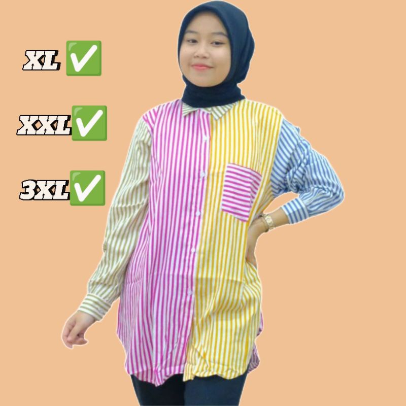 kemeja wanita oversize kemeja wanita garis-garis kemeja wanita elegant