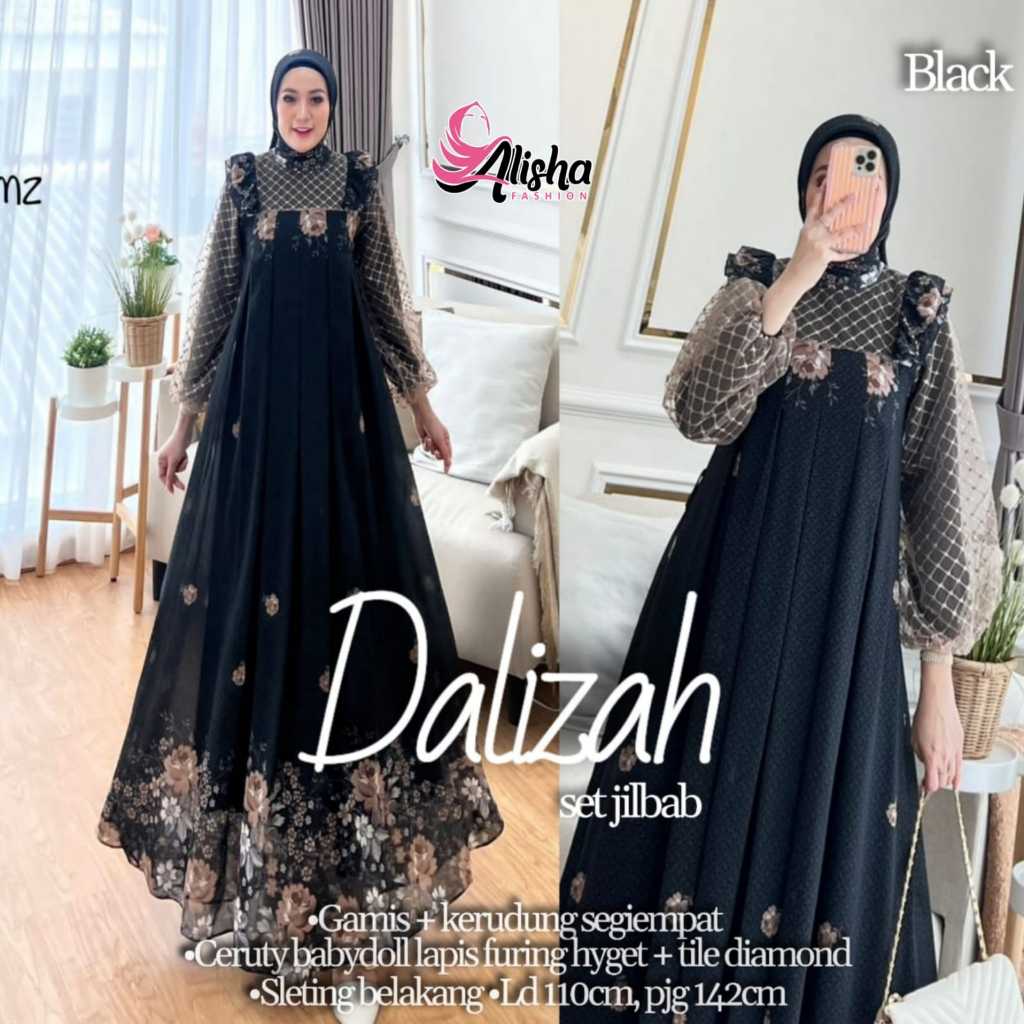Dalizah dress / gamis wanita set hijab by ALISHA