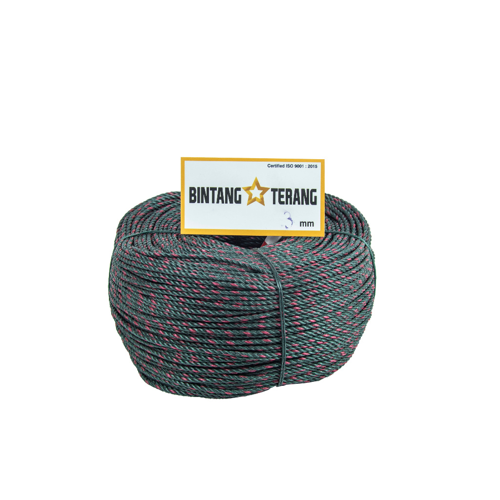 

Tali Plastik HDPE / Tali PE Polyethylene 3 mm +/- 200m BINTANG TERANG