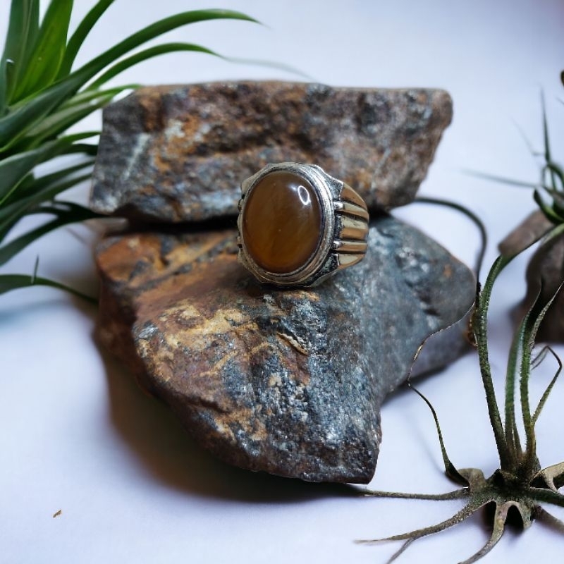 RZ Jewelry-Cincin Batu Garut Kuning Madu/Solar Natural GKR-A01