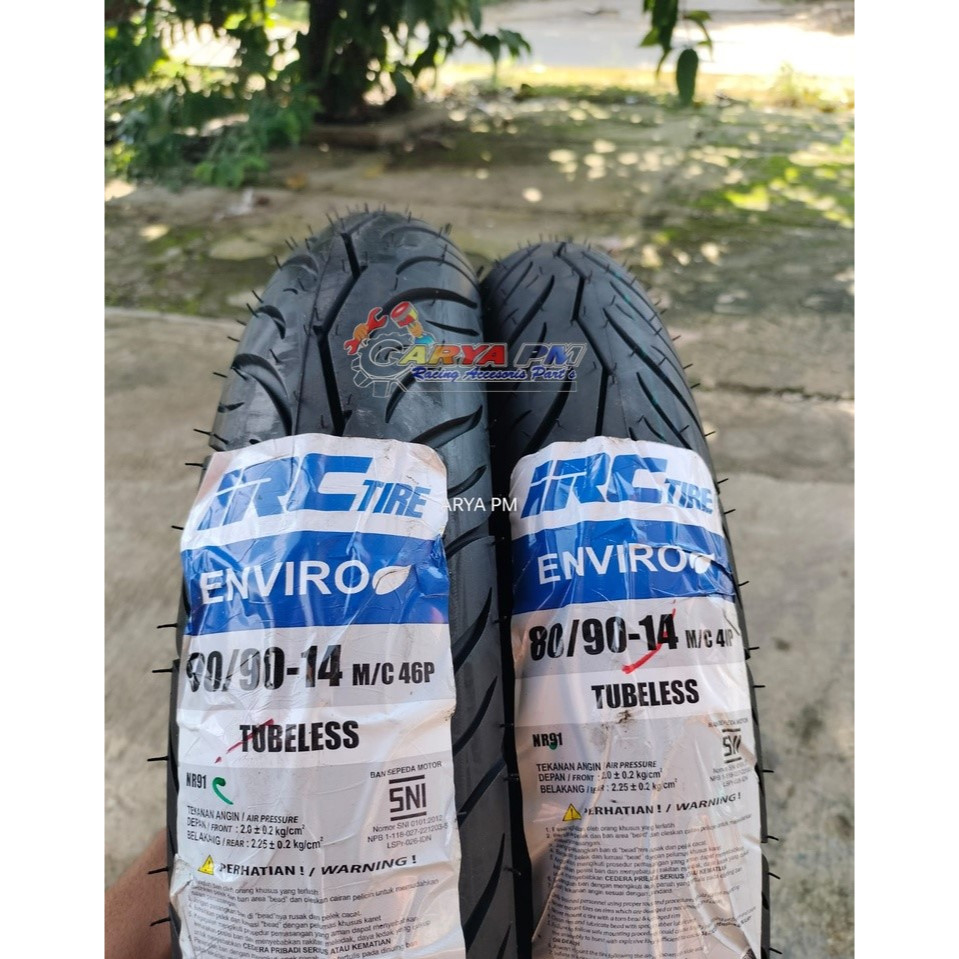 BAN LUAR TUBELLES IRC ENVIRO 90/90-14 DAN 80/90-14 RING 14