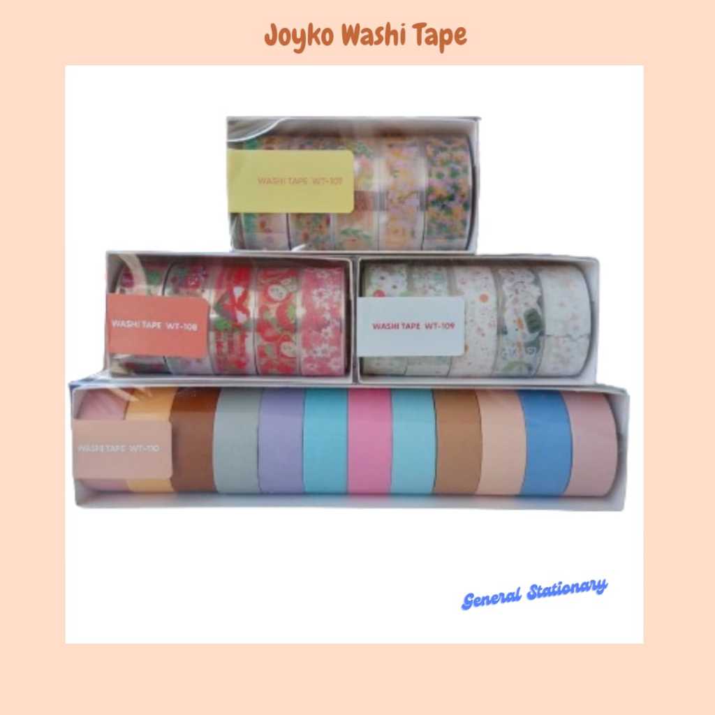 

Joyko Washi Tape/ Pita Perekat / Selotip Kertas Warna WT - 107 ~ 110