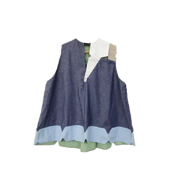 OLINE WORKROBE - FARAH SLEEVELESS TOP IN DENIM