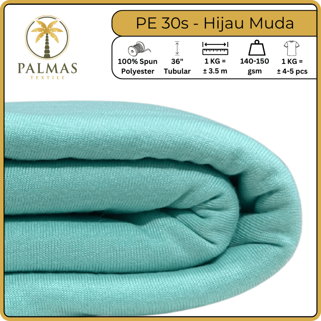 Kain PE 30s - Hijau Muda (Bahan Kaos)