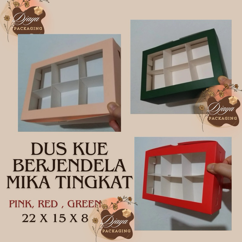 

Dus Kue Berjendela Sekat 12 Tingkat Mika (colours) 22x15x8