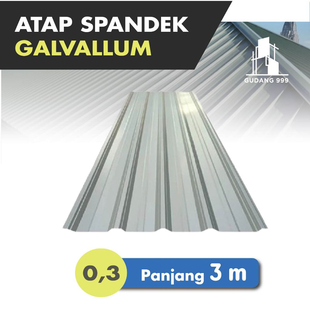 Spandek 0,3 mm Real x 3 m / Spandeck Galvalum / Atap Spandek