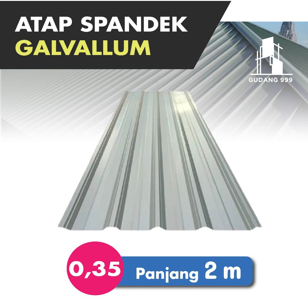Atap Spandek 0,35 mm x 2 m / Spandeck / Atap Baja Spandek / Roofdeck