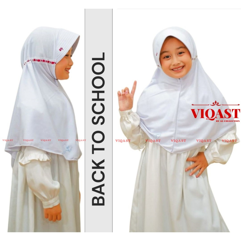 Jilbab Hijab Kerudung Anak Sekolah Instan Adiba TK SD ( Size 4 - 10 Tahun ) | Jilbab Anak Sekolah Ta