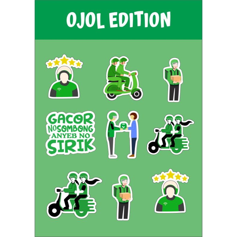 

[9] Pcs Sticker Ojol lucu Murah Glossy