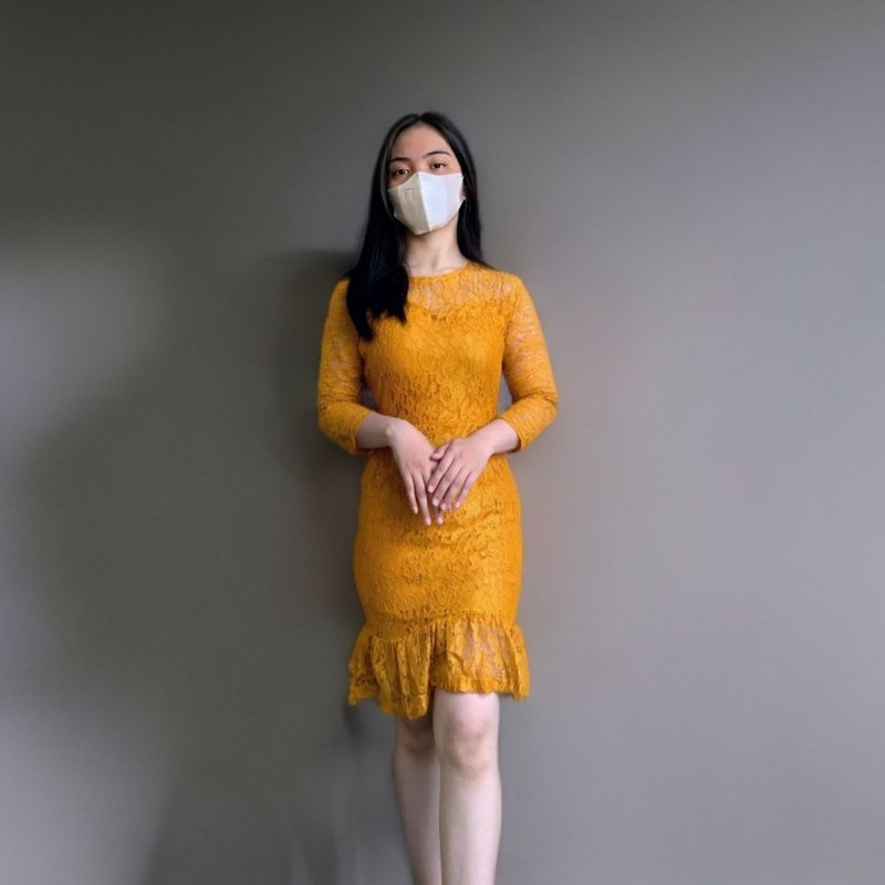 Dress Brukat Wanita Bodycon Dress Rumbai Lengan Panjang Gaun Pesta Brokat Mewah Mini Dress Natal Can