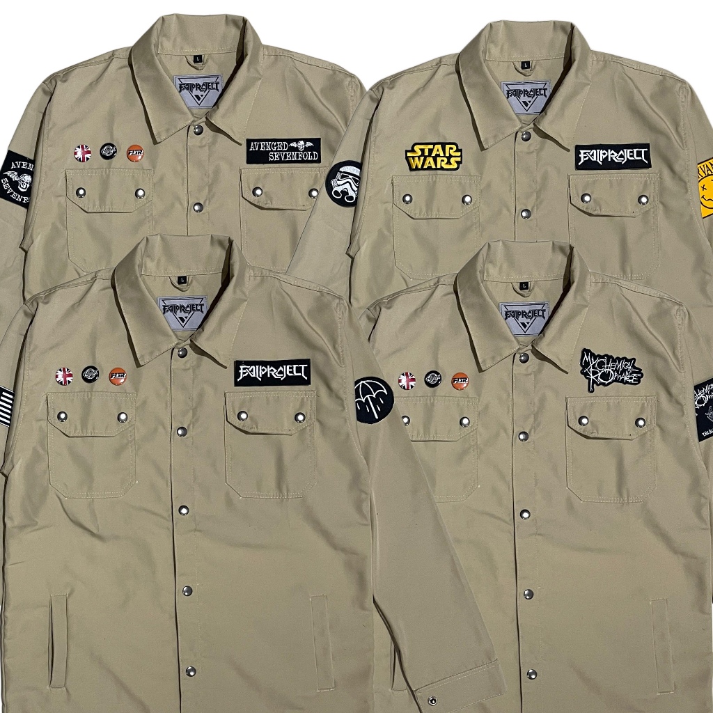 JAKET PRIA - Field Jacket semi parka | Jaket Trucker semiparka pria / cowok  KHAKI ( KREM ) full bor