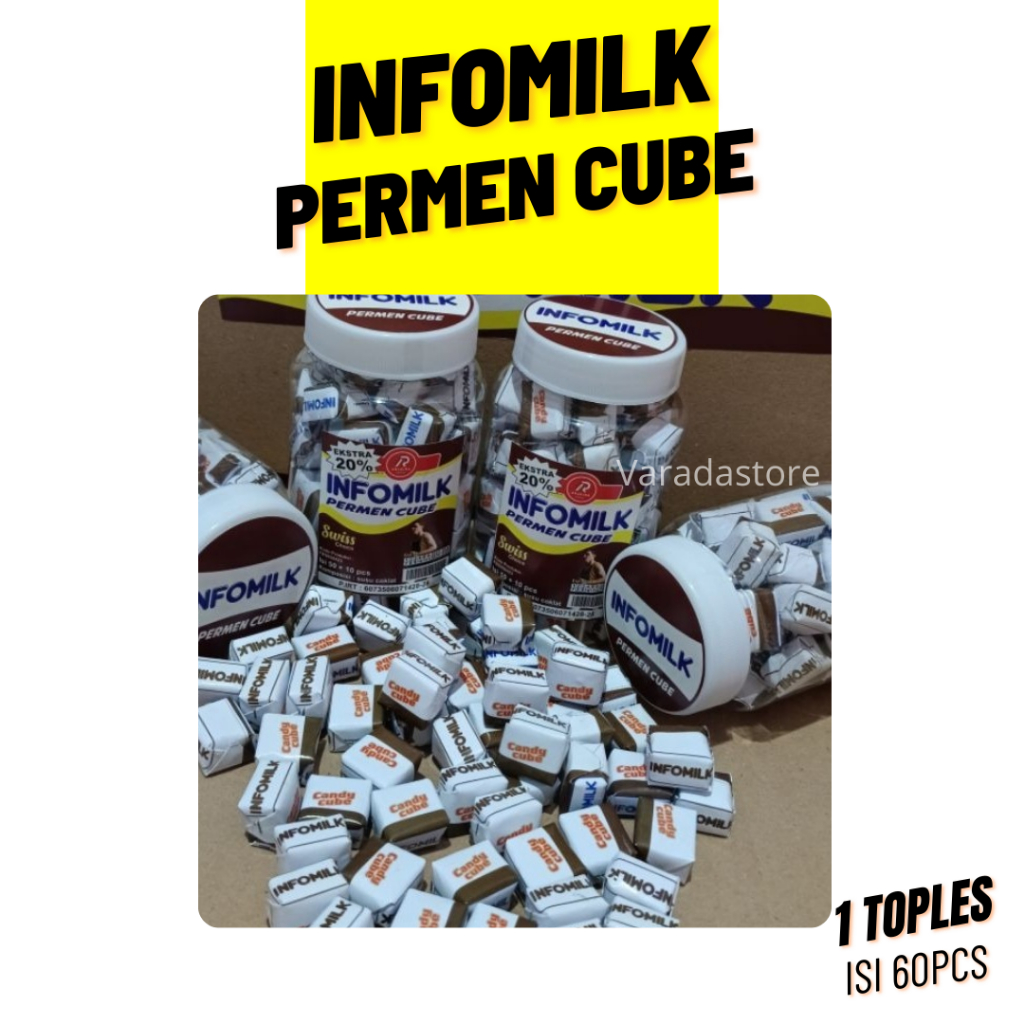 

Candy Cube INFOMILK COKELAT isi 60pcs/Permen Cokelat INFOMILK COKELAT