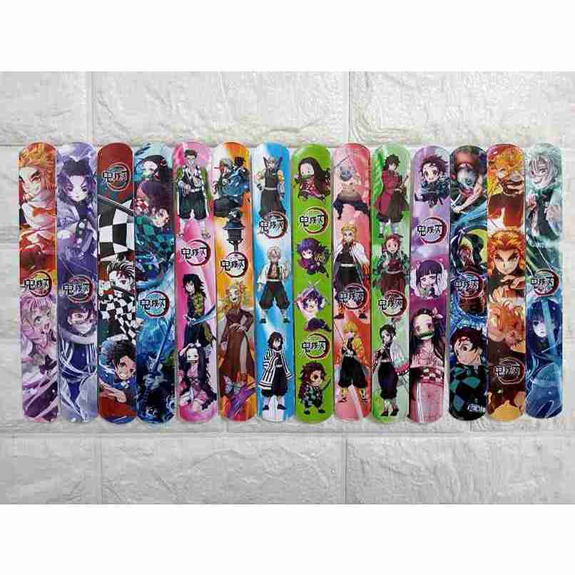 

HJK Grosir 50 Pcs Mainan Gelang Penggaris/Gelang Lipat/Gelang Bisa Digulung Motif Demon Slayer
