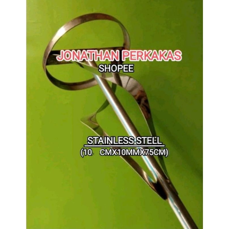 mixer/tangkai aduk mesin bor/pengaduk mesin bor/as mixer/tangkai mixer stainless steel 10xmx10mmx75c