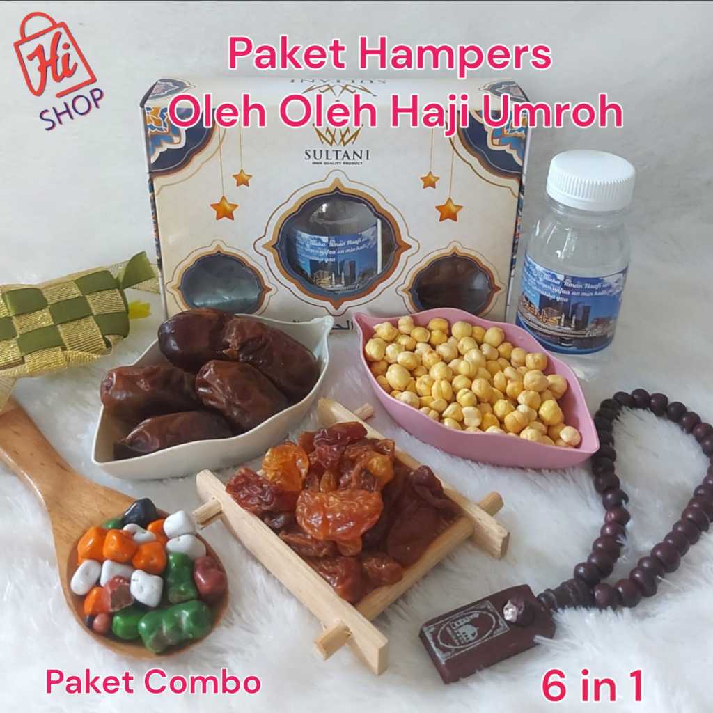 

VARIASI 20 PAKET COMBO DAN PREMIUM MAKANAN Hampers Souvenir Hadiah Paket Oleh-oleh Haji dan Umroh harga grosir paket combo isi 6 produk dan paket premium isi 7 produk