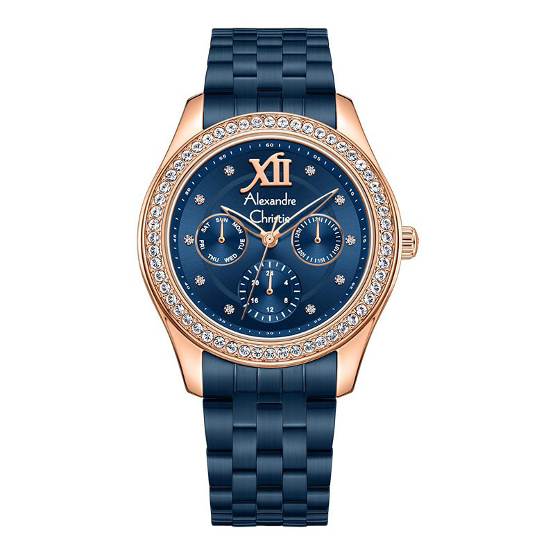 Jam Tangan Wanita Alexandre Christie AC 2496 BF BURBU Ladies Blue/Biru Dial Blue/Biru Stainless Stee