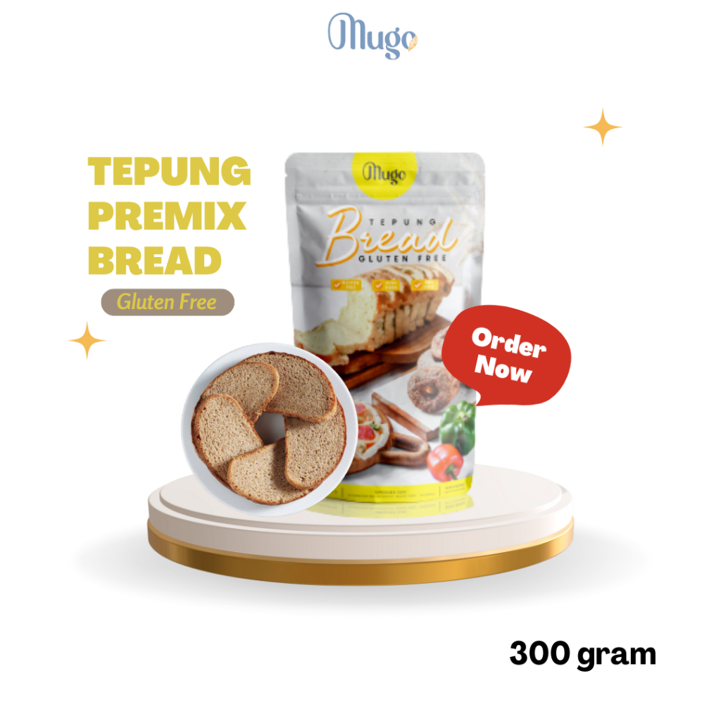 

Tepung Premix Donat Bread Gluten Free Mugo Bebas Gluten: Pilihan Sempurna untuk Membuat Roti Tawar, Pizza, Donat, dan Roti Burger 300 gram