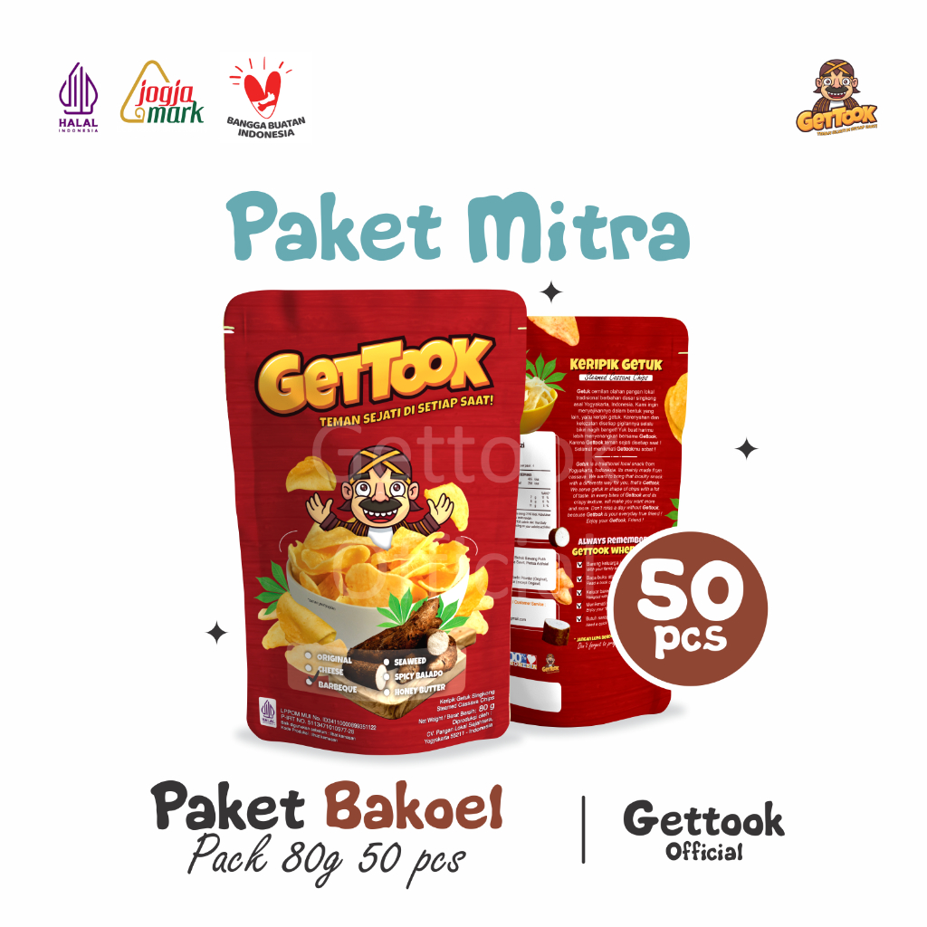 

Gettook Keripik Getuk Paket Hemat isi 50 pcs 80g