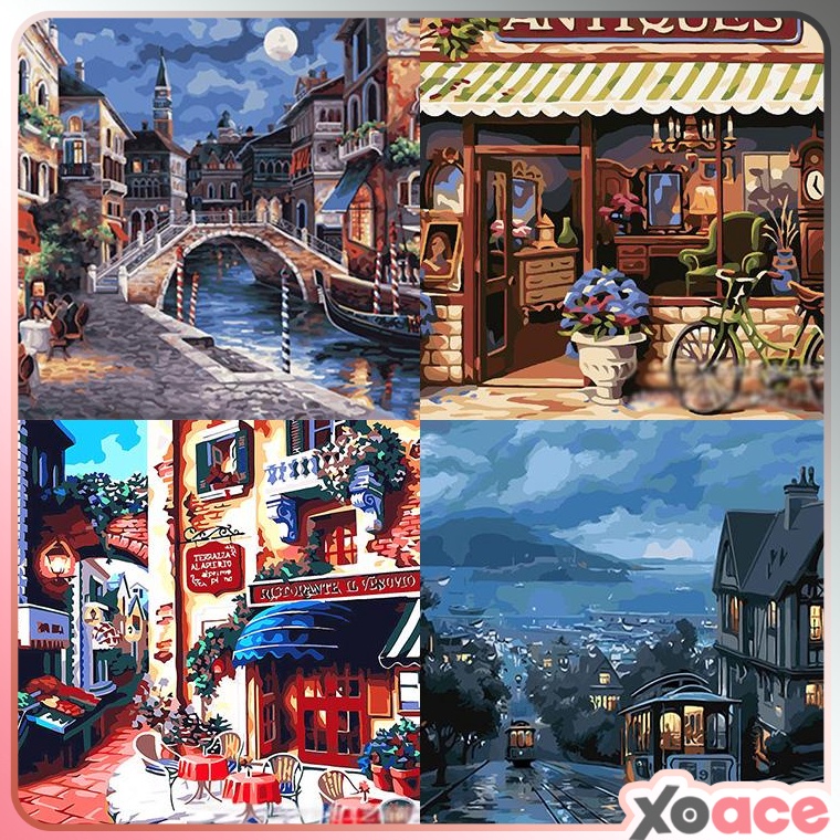 

KODE O6C Canvas Paint By Number Kit Digital Oil Painting DIY Lukisan 4 x 5 Seri G
