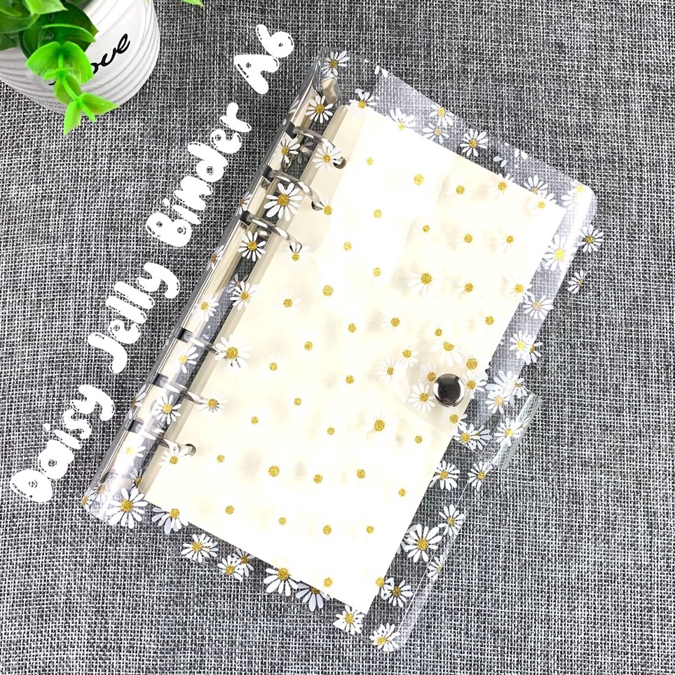 

KODE L6K A6 Binder Motif Bunga Daisy A6 6 Ring Glitter Gold Lucu Cute Aesthetic Estetik