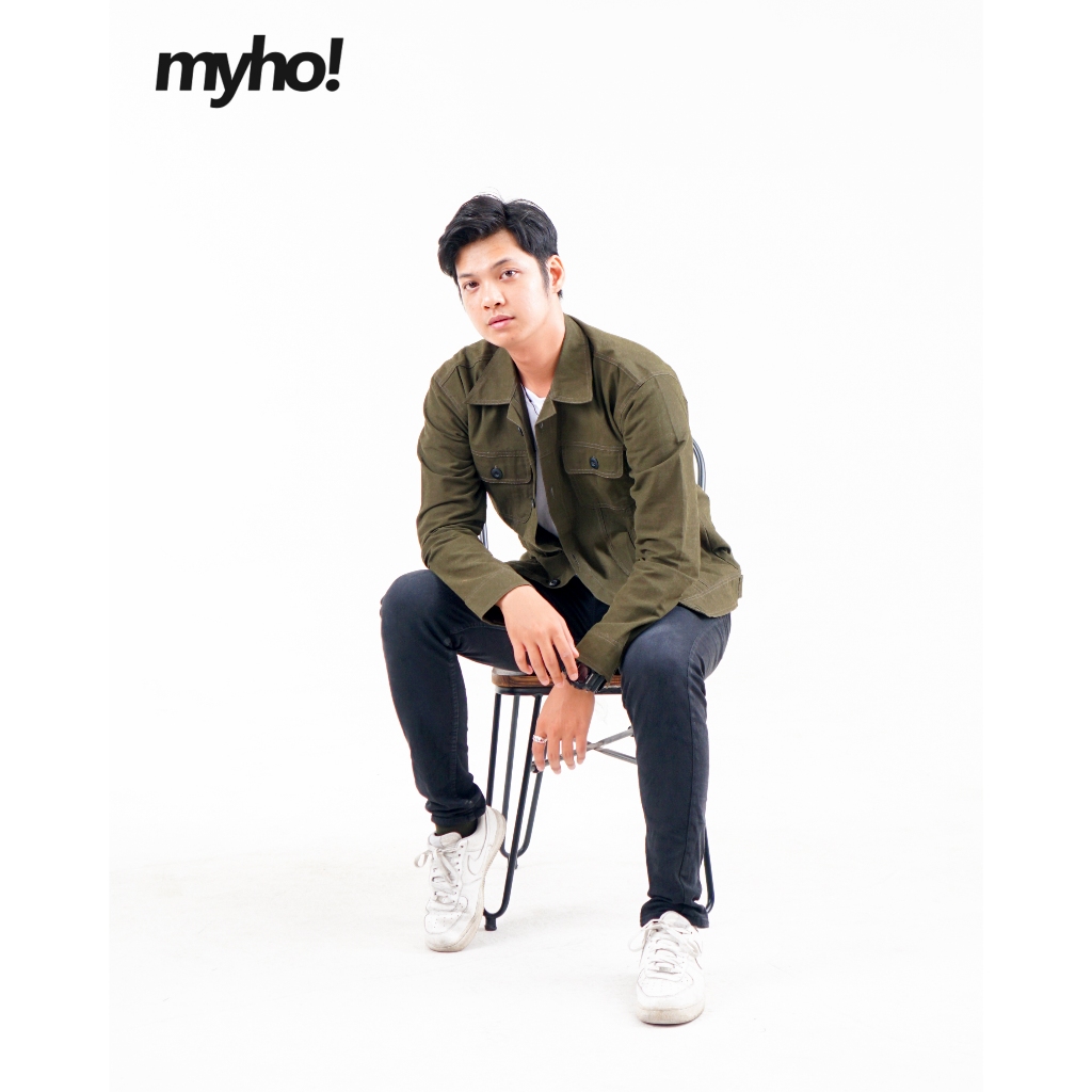 Myho Jacket Trucker Army Bahan Canvas Semi Parka