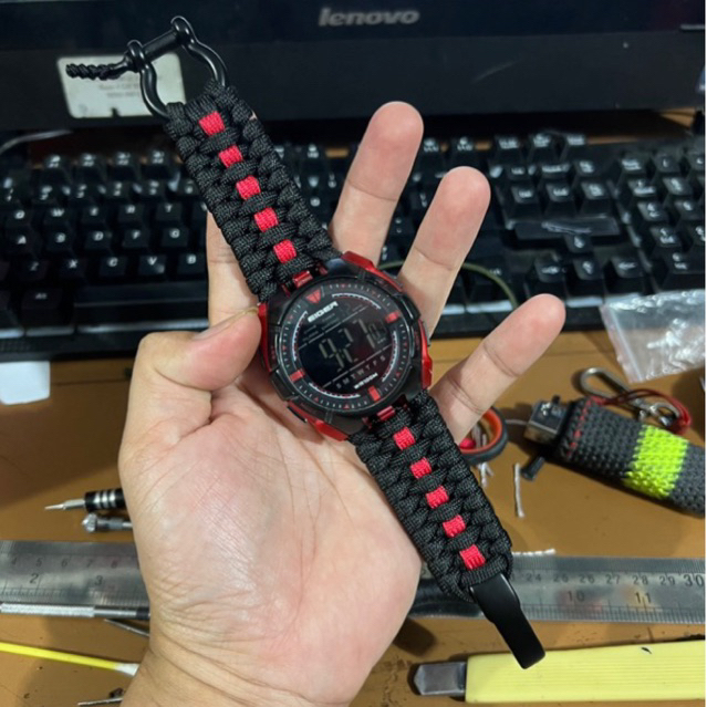 Tali Strap Jam Tangan Eger Reventador Custom Tali Paracord 4mm Trilobite Shackle Stainless Nabnad