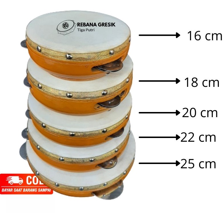 KODE H44Q rebana anak ukuran 18 cm hadroh anak mainan anak rebana kompang kecimpring banjari terbang