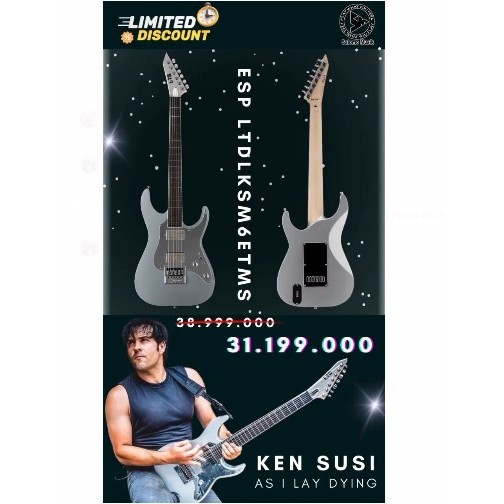 Gitar Elektrik ESP LTD Ken Susi KS M6 LKSM6ETMS Original Signature