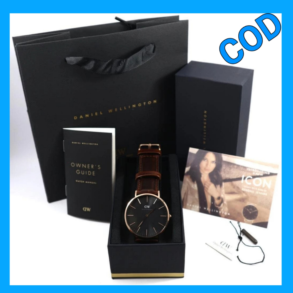 jam tangan dw pria original jam wd ori hitam kulit branded original 100% fre box cod