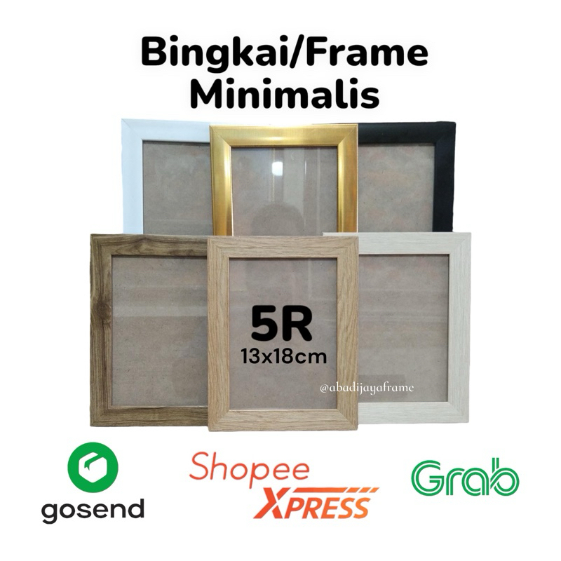 FRAME 5R 13x18CM /BINGKAI FOTO KECIL 5R DENGAN KACA HIASAN DINDINGHITAM/BINGKAI MINIMALIS ESTETIK 5R