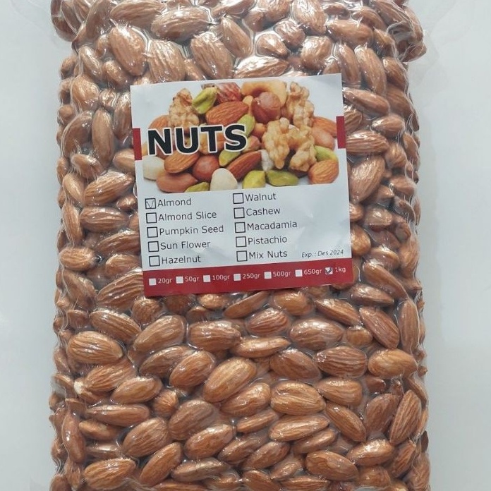 

Dijamin Ori raw almond kacang almond mentah 1kg