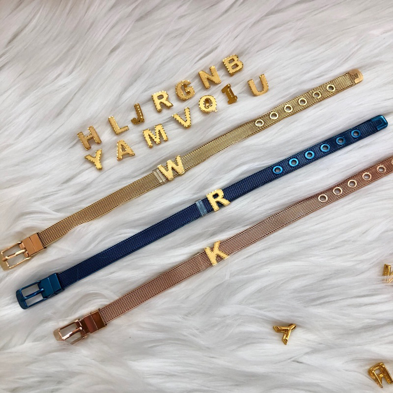 GELANG JAM / SABUK HURUF EMAS SET KADAR 375