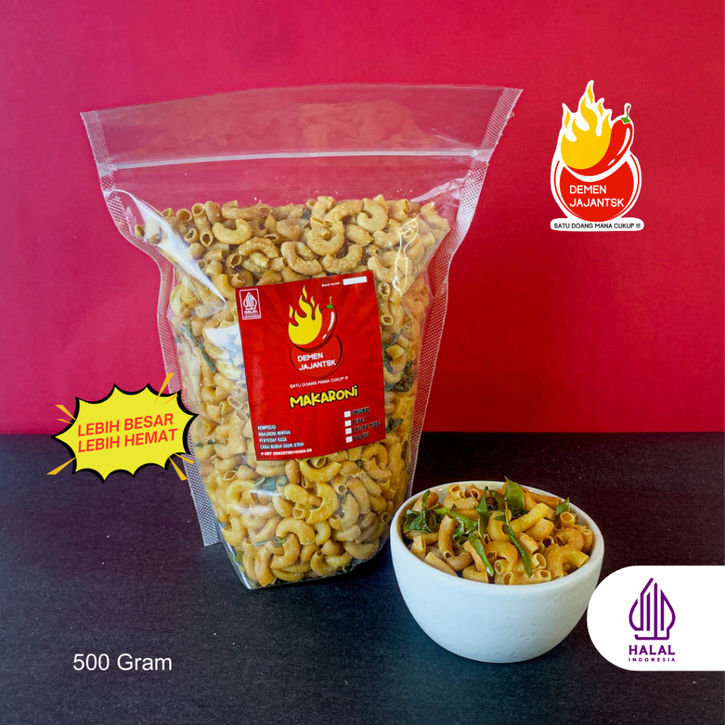 

Makaroni Original Daun Jeruk 500 Gram Gurih Renyah Jajanan Viral Cemilan Santai