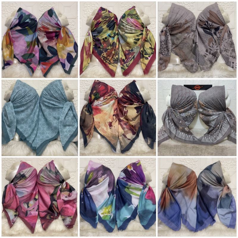 Hijab Voal Segi Empat Motif Lasercut Premium - Hijab Motif Segi Empat