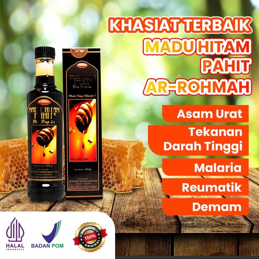 

Madu Hitam Pahit Plus Propolis 470 gr