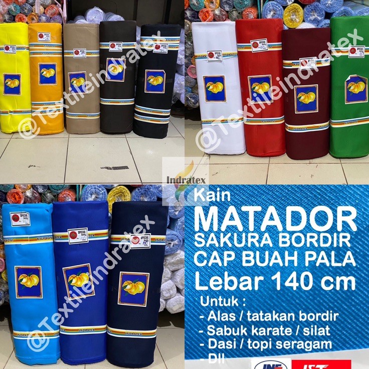 Free Ongkir  per 1 yard  BAHAN KAIN ALAS TATAKAN BORDIR LOGO NAMA TIMBUL SABUK KARATE GOODIE BAG MAT