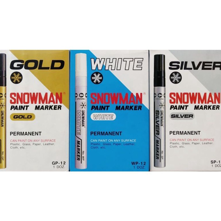 

KODE G2L4 Spidol Snowman Paint Marker WhiteGoldSilver 1pak12pcs