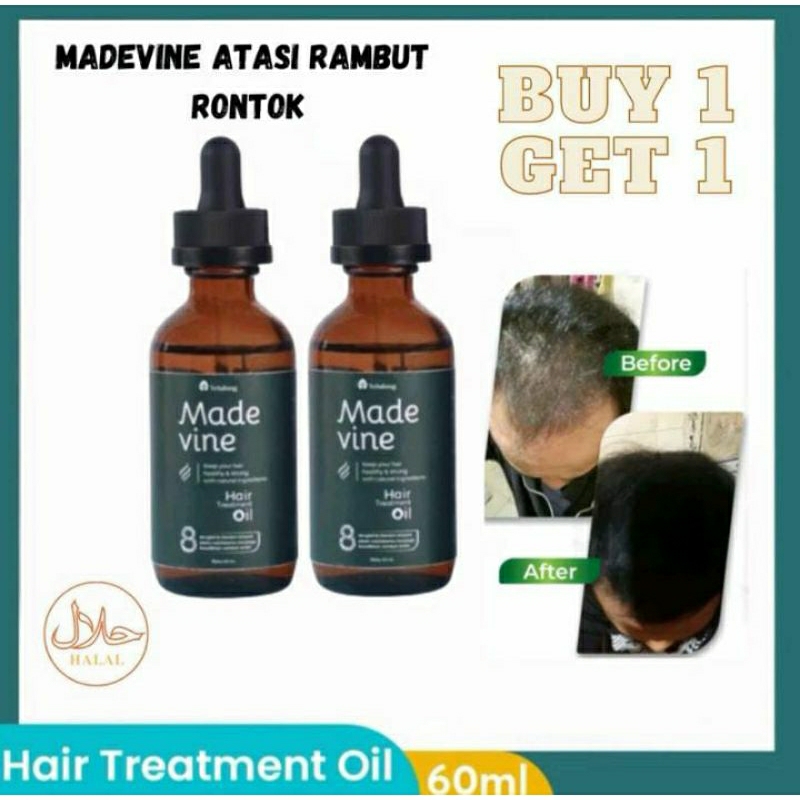 MADEVINE Hair Oil dan Shampoo Paket Perawatan Rambut Rontok dan Penumbuh