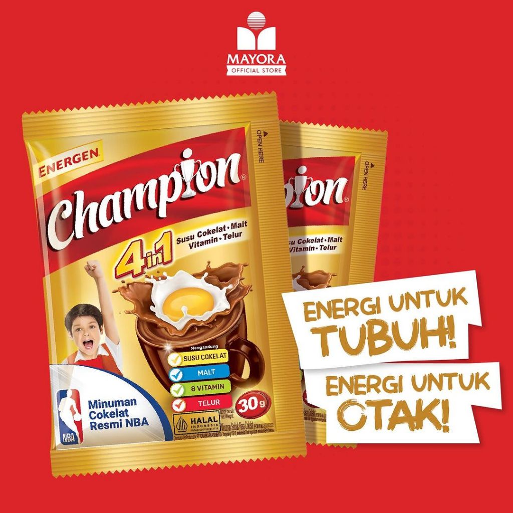 

Energen Champion NBA 1 Renceng Gratis Sendok | Minuman Coklat Champion