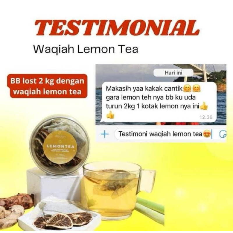 

Lemontea Waqiah - Teh Diet - Teh Herbal - Teh detox - Teh Lemon - Teh Herbal Alami