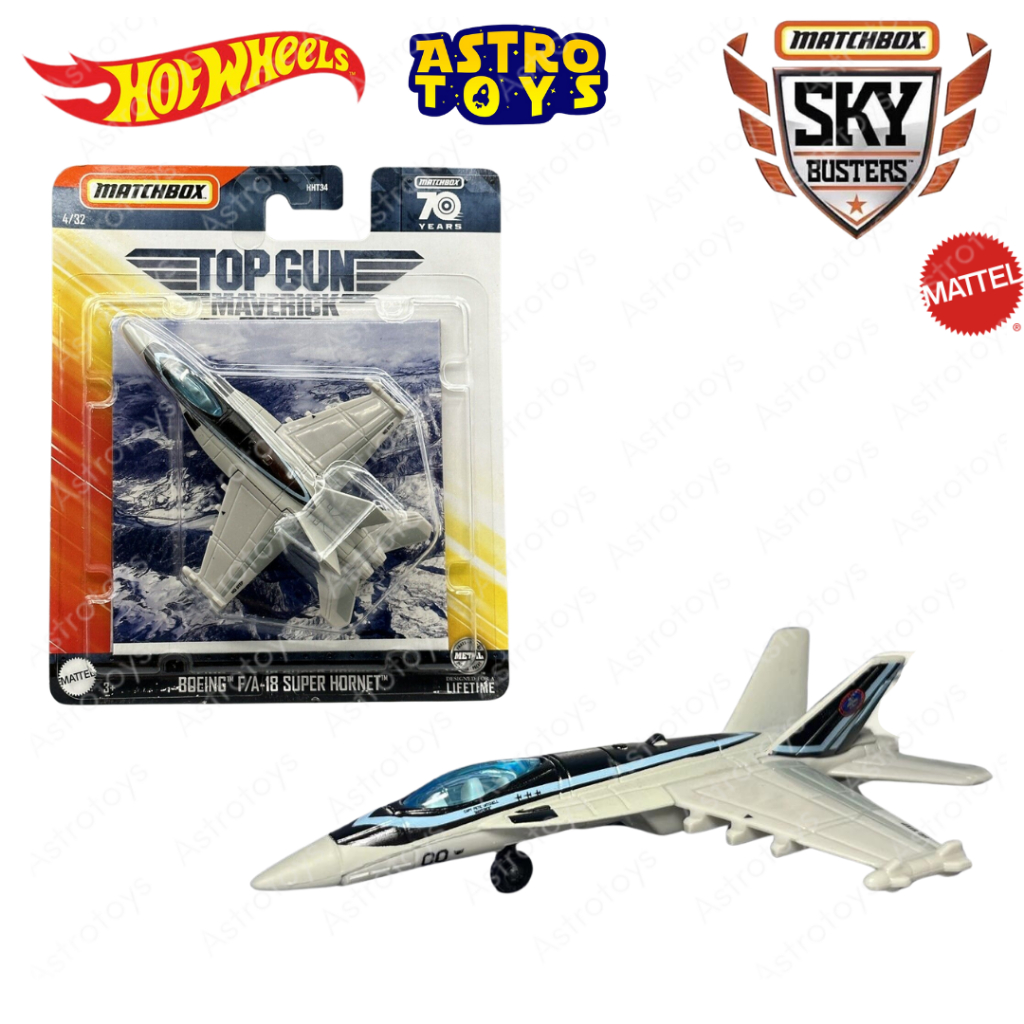 Matchbox Sky Busters Diecast Metal Pesawat Jet Tempur Boeing FA-18 Super Hornet Top Gun Maverick HHT