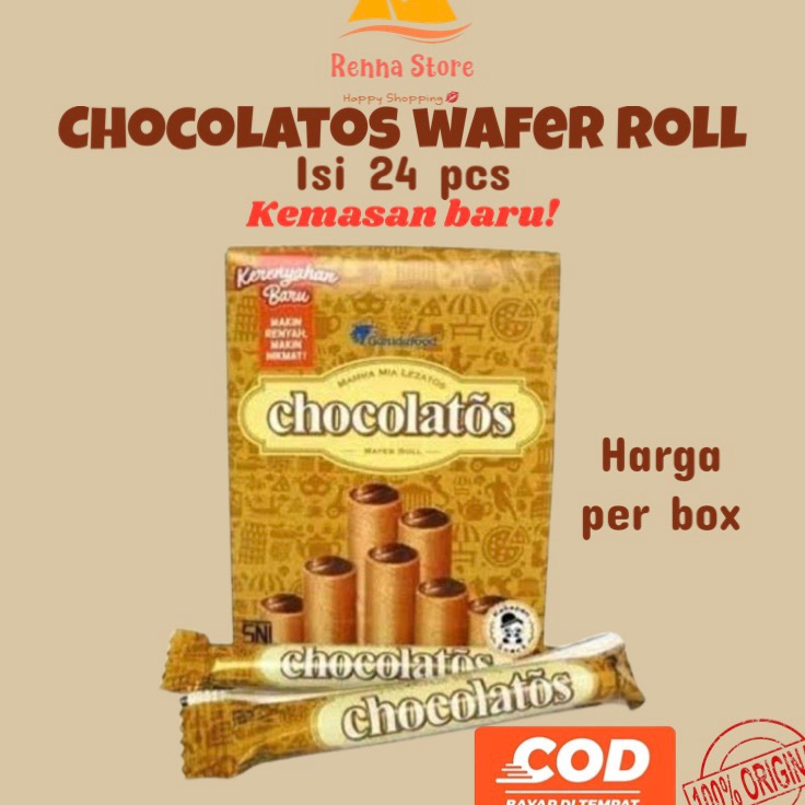 

Promo besar isi 24 pcs CHOCOLATOS Wafer Roll Wafer Coklat Chocolatos 5an SIAP KIRIM