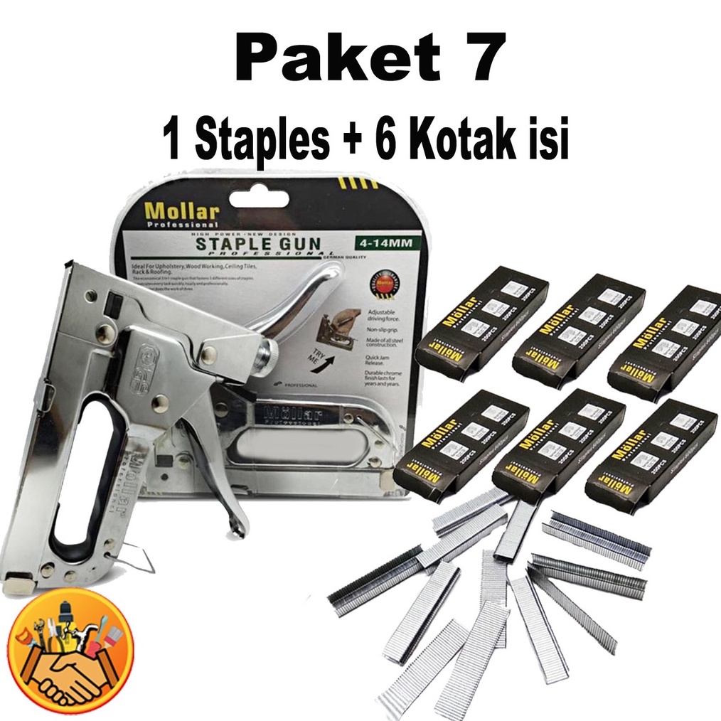 

ART F76L Staple Tembak Tacker Staples Gun Stepler Hekter mollar 3in1 jok kulit kardus plus isi staples