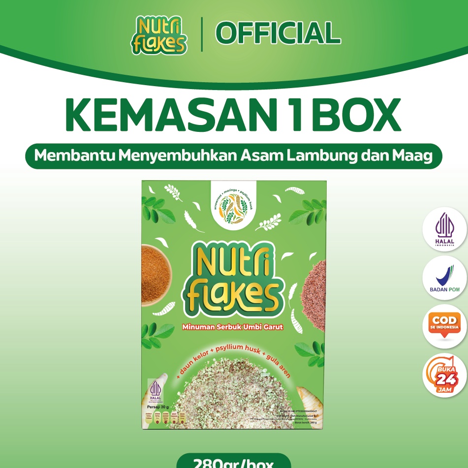 

Supreme Nutriflakes Sereal Umbi Garut Solusi Asam Lambung 1 Box