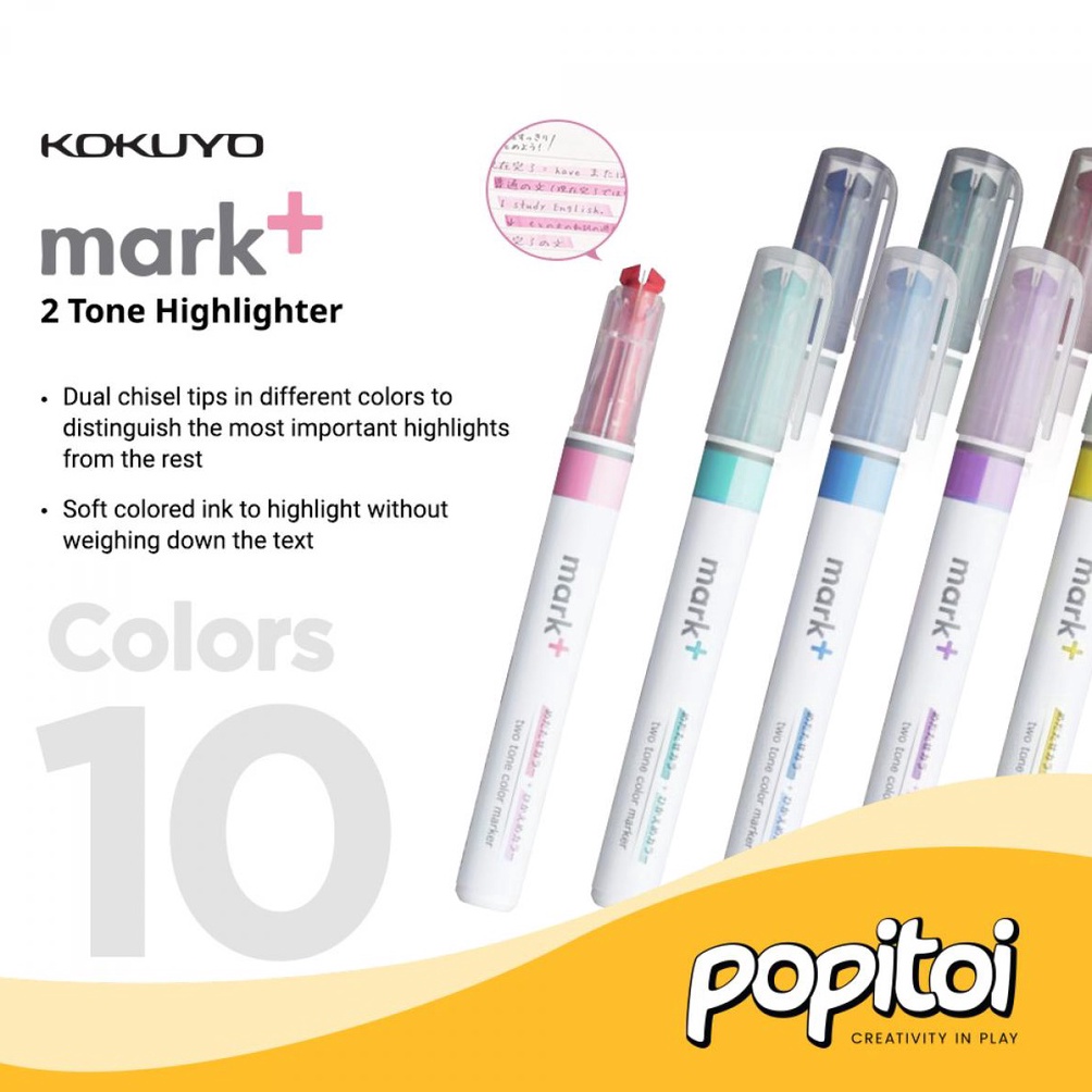 

ART J56W KOKUYO Mark TWO TONE Color Highlighter Marker Pen