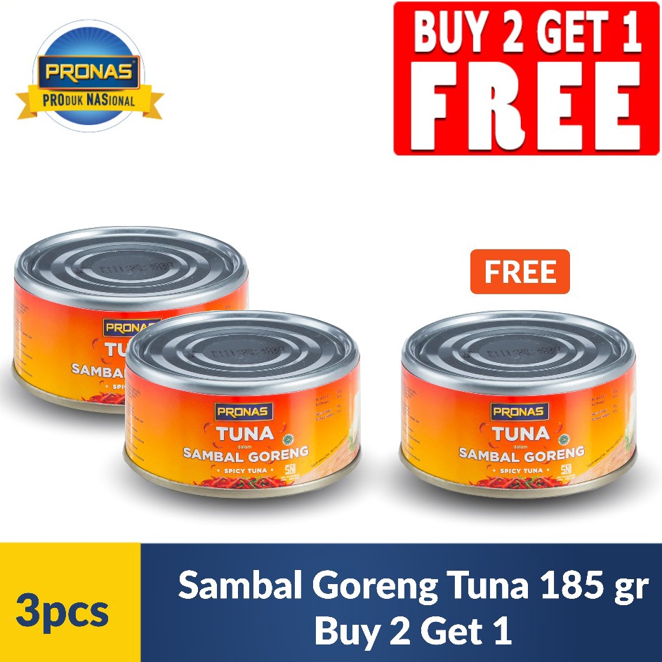 

Jangan ketinggalan PRONAS Tuna Sambal 185g Buy 2 Get 1