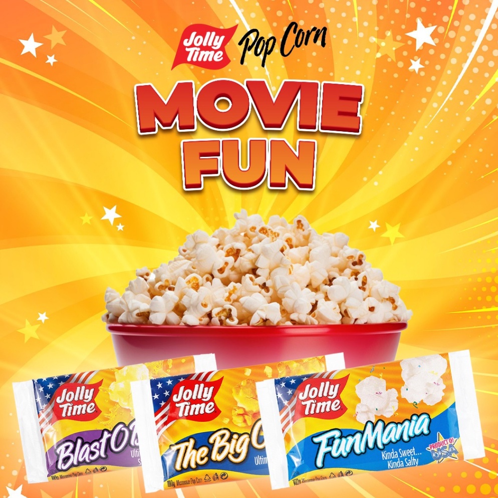 

Buy Now Jolly Time Paket Movie Fun 1BOB 1FM 1TBC Mircowave Popcorn Live