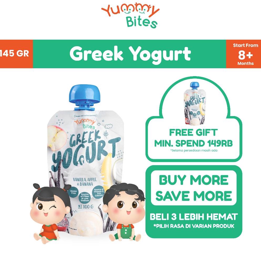 

Ready Stock BELI 4 LEBIH HEMAT Yummy Bites Greek Yogurt 1 GR Snack Baby Cemilan bayi