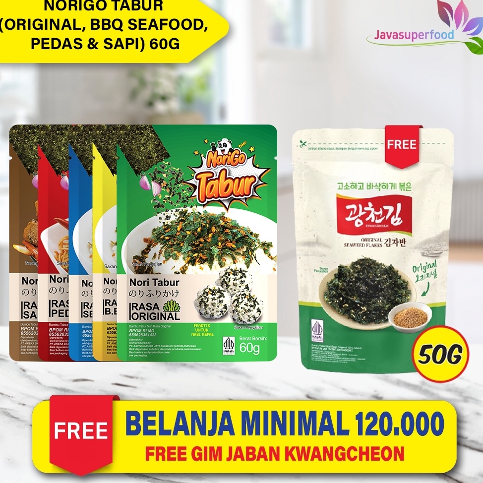 

Cuma satu hari Nori Tabur Rumput Laut Panggang 6g